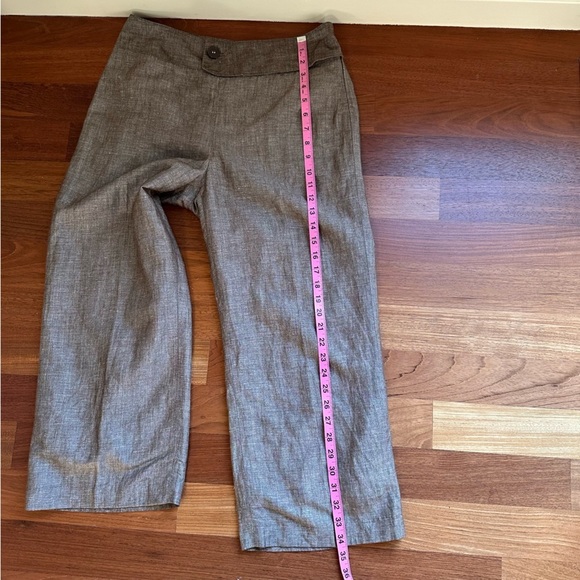 David N  Brown Linen Blend Crop Wide‎ Leg Pant Size: 8 - Picture 10 of 12